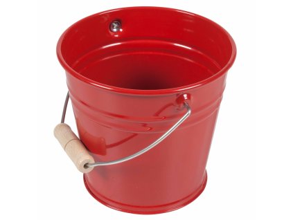 Small Metal Bucket: Red