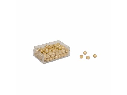 100 Golden Bead Units: Individual Beads Glass