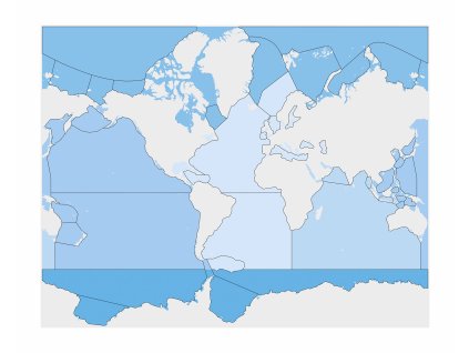 Seas And Oceans Control Map: Unlabeled