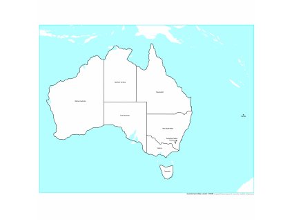 Australia Control Map: Labeled