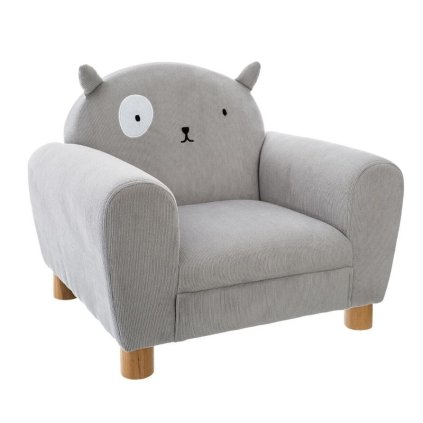 dětské křesílko v šedé barvě kočka