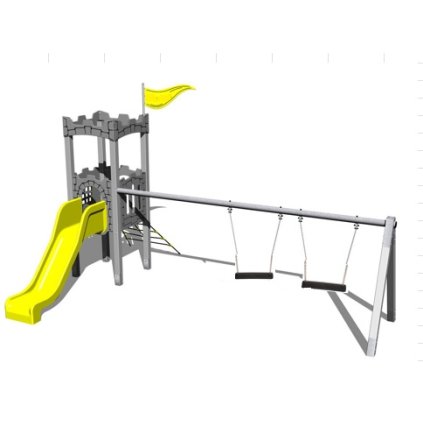 Sestava Hrad se skluzavkou a dvojhoupačkou 1 3