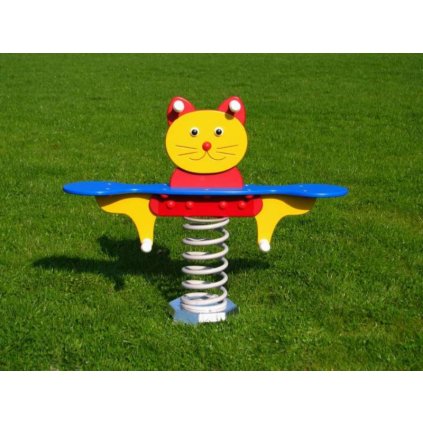 pružinová houpačka kočka