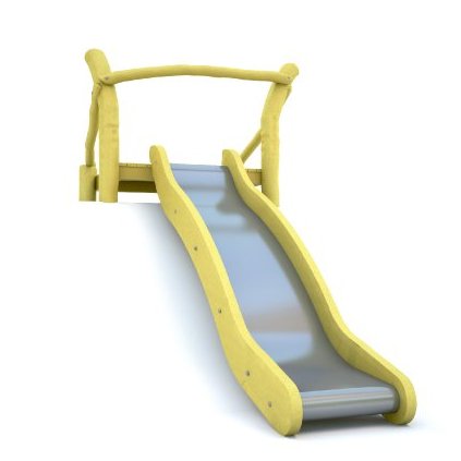 svahová skluzavka z nerezu 2 m s akát. plošinou