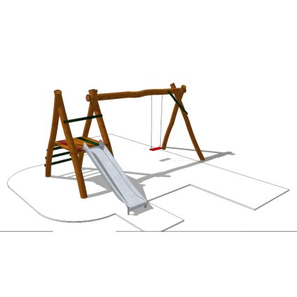 sestava s nerez. skluzavkou z akátu - Kůzle