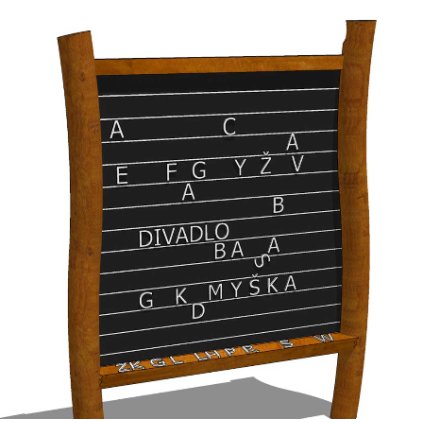 Herní prvk z akátu - magnetická tabule s písmeny