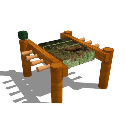 Interaktivní hra z akátu - kostkové puzzle