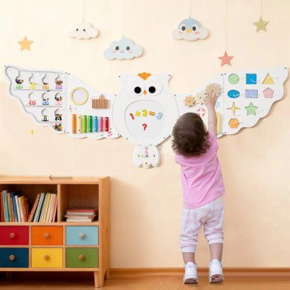 Montessori Activity board na stěnu - Sova