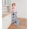 Multifunkční učící věž Montessori šedá 02
