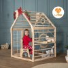 Montessori dětský domeček Home se skluzavkou, rampou a závěsnými doplňky natural 010
