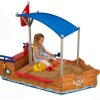 Dětské pískoviště Pirát na zahradu má úložné boxy, kormidlo a sezení - 1
