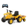 Dětský traktor na dálkové ovládání s přívěsem - Žlutý 01