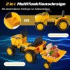 Dětský traktor na dálkové ovládání s přívěsem - Žlutý 03
