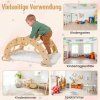 Montessori dřevěná houpačka s polštářem pastelová 01