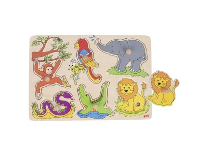 Drevené zvukové puzzle Zoo
