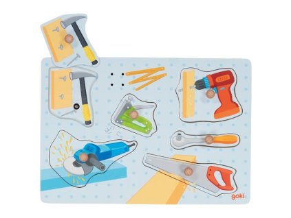 Drevené zvukové puzzle pracovné nástroje