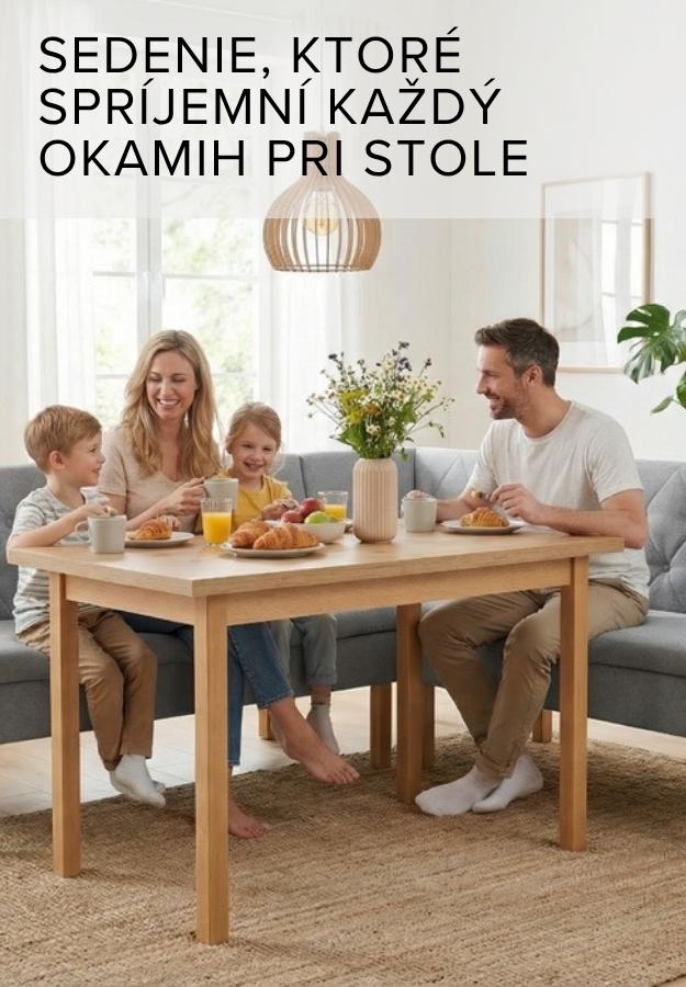 Čalúnené jedálenské lavice