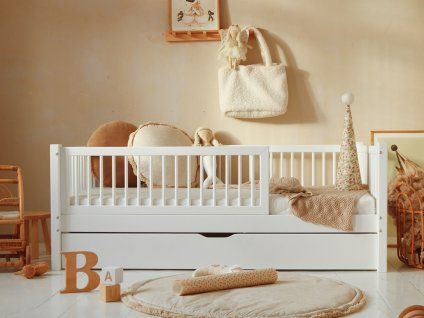 Detská posteľ Basic Alto Plus s prístelkou - 90 x 190 / biela 01