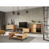Dubová komoda Modern Loft 3 s barom 03