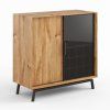 Dubová komoda Modern Loft 3 s barom 02