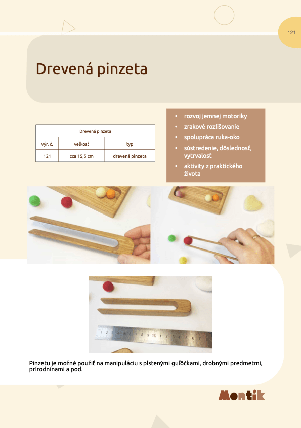 Metodika Threewood - Drevená pinzeta