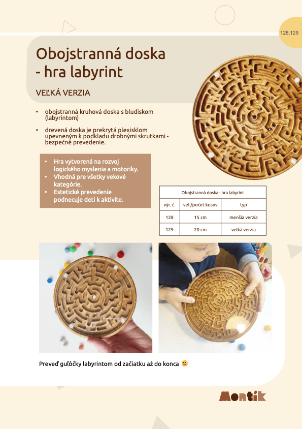 Metodika Threewood - Obojstranná doska - hra labyrint - menšia verzia