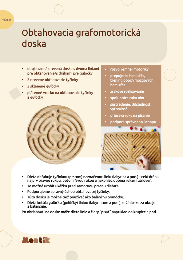 Metodika Threewood - Obojstranná grafomotorická doska - nature/labyrinth