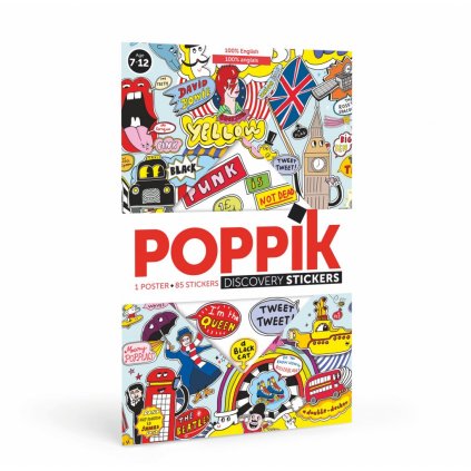POPPIK Vzdelávací samolepkový plagát ANGLIE - ANGLICKY