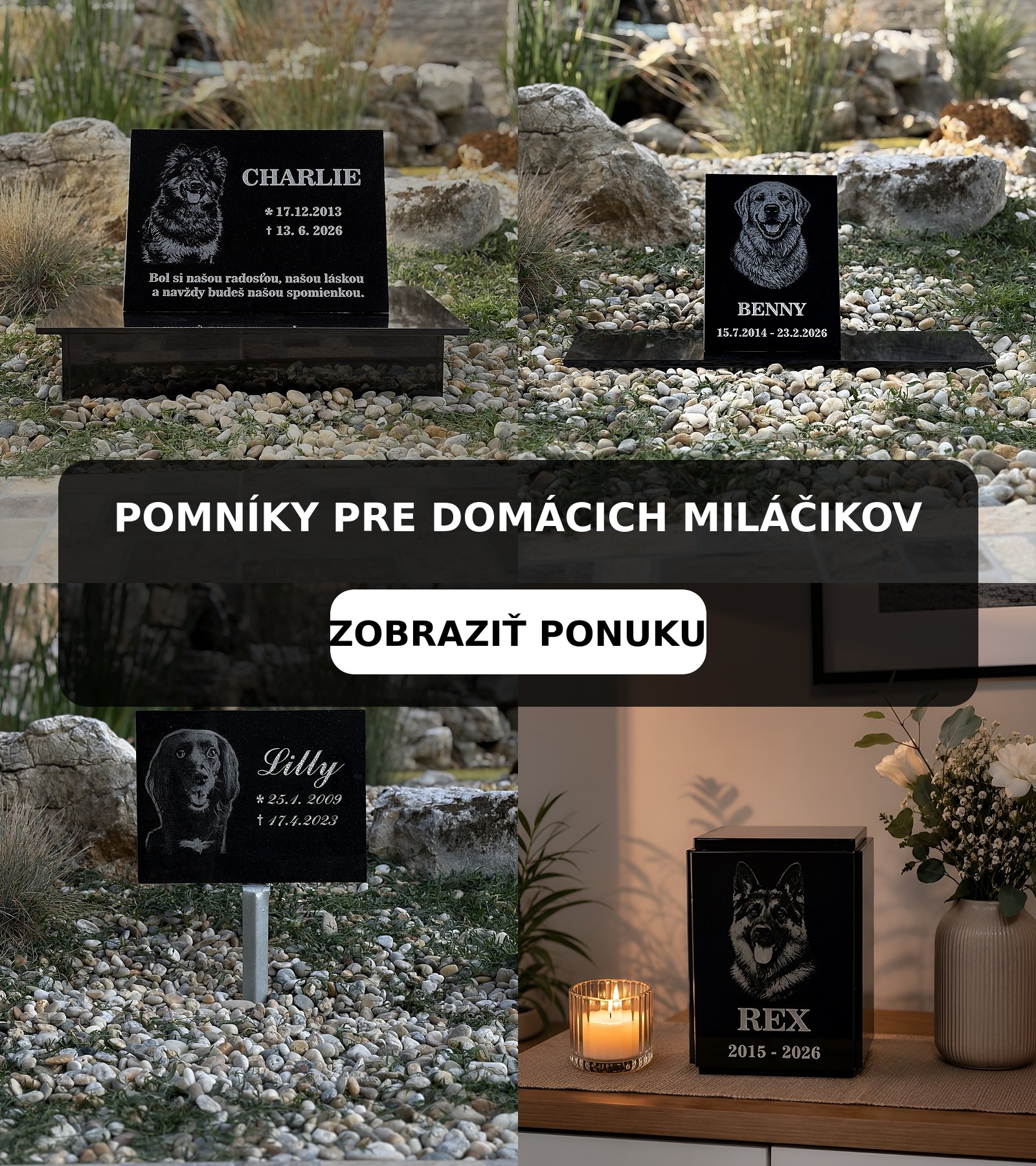 interierové pomníky pre domácich miláčikov