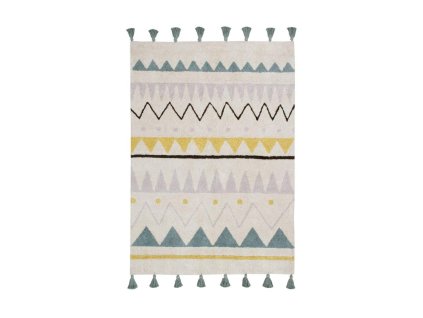 LORENA CANALS Azteca Natural Vintage Blue - koberec