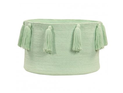 LORENA CANALS Pletený kôš Tassels Soft Mint - kôš