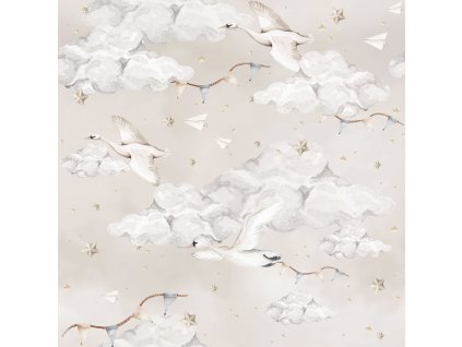 DEKORNIK Magic Swans Beige - Tapeta