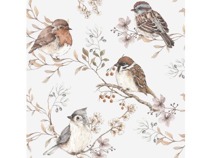 DEKORNIK Birds White Gray