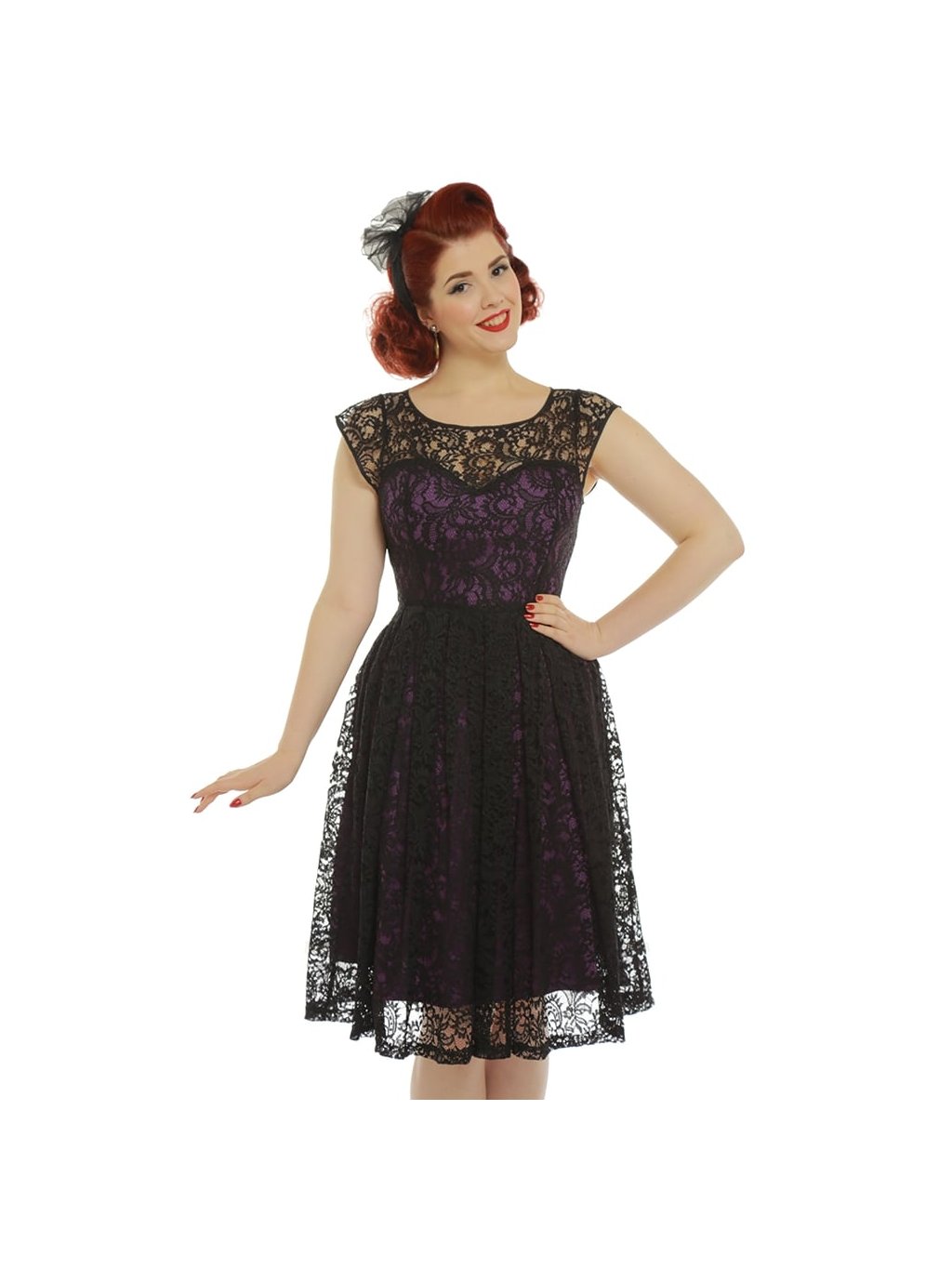 blair purple and black lace evening dress p3346 19129 zoom