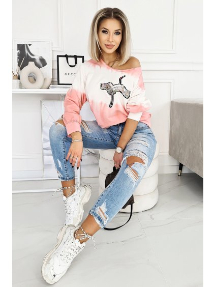 BLUZA FARBOWANA Z PTAKIEM