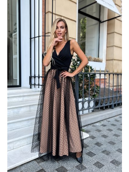 DŁUGA SUKIENKA W GROSZKI