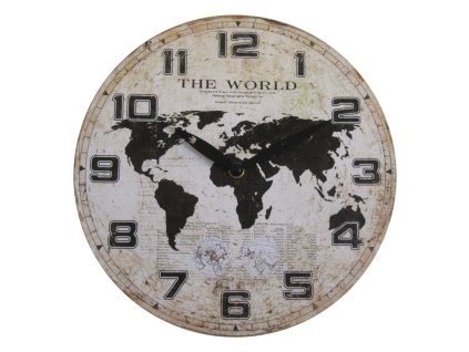 Drevenné nástenné hodiny – WORLD
