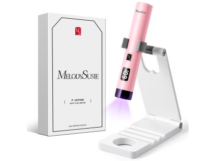 Bezdrátová UV/LED lampa na nehty Melody Susie P-Art01R se stojánkem, růžová