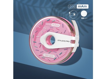 Bílá jednorázová brusná páska papmAm EXPERT v plastovém pouzdře STALEKS PRO hr. 180_01