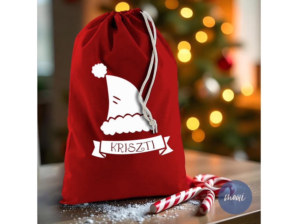 mikulás zsák mikulás sapkás