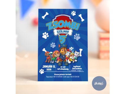paw patrol meghívó mockup