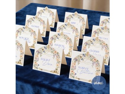 bridgerton ültetőkártyák kék