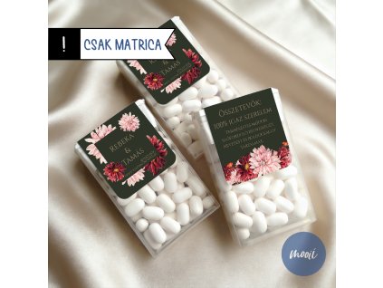 tictac zöld elegáns virágos csak a matrica