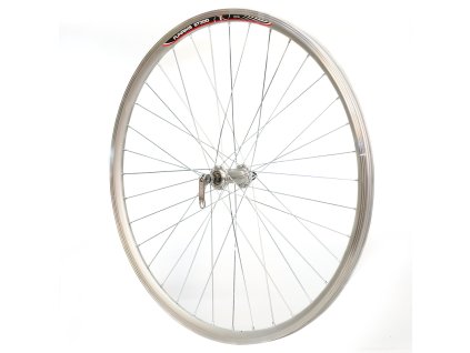 Výplet 622/28"" přední, ráfek dvoustěnný stříbrný, Al náboj RU