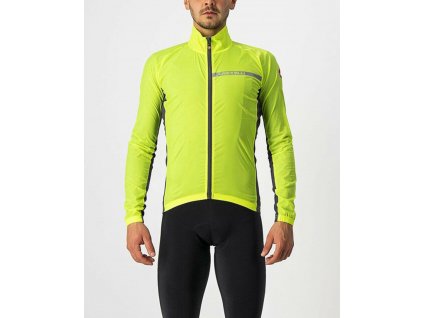 Bunda větrovka Castelli Squadra Stretch yellow fluo/dark gray