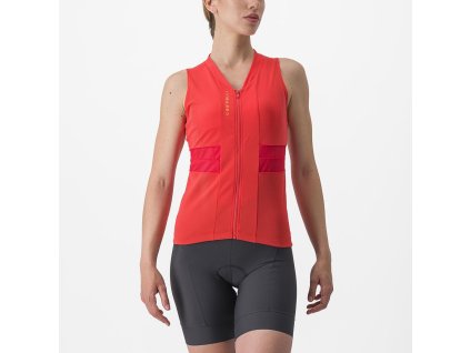Dres dámský Castelli Anima 4 Hibiscus/soft orange bez rukávu
