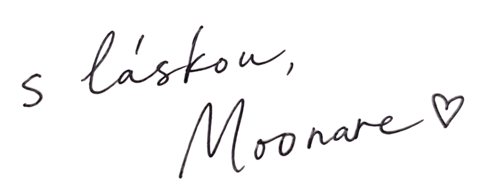 Podpis zakladatelky Moonare