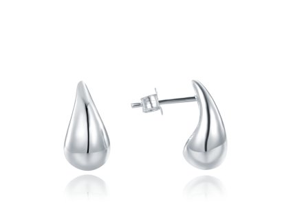 Stříbrné náušnice ve tvaru kapky s puzetovým zapínáním
