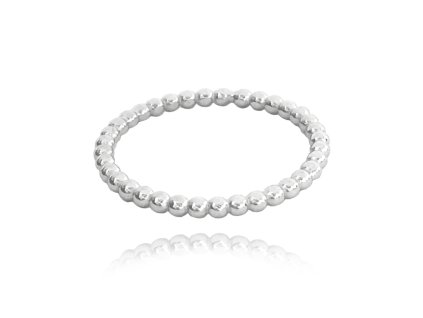 Stříbrný minimalistický prsten s kuličkami