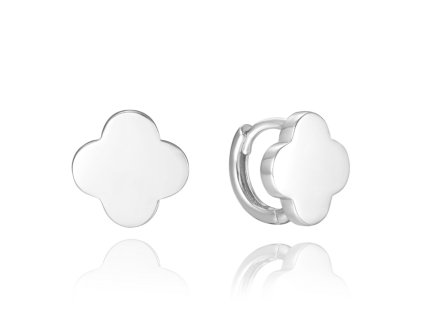 Stříbrné náušnice s čtyřlístkem v elegantním designu
